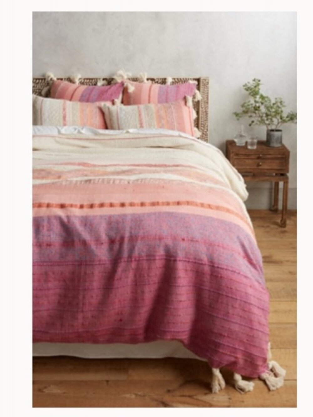 Anthropologie All Roads Queen Woven Sunset Duvet Cover & Two Standard Shams